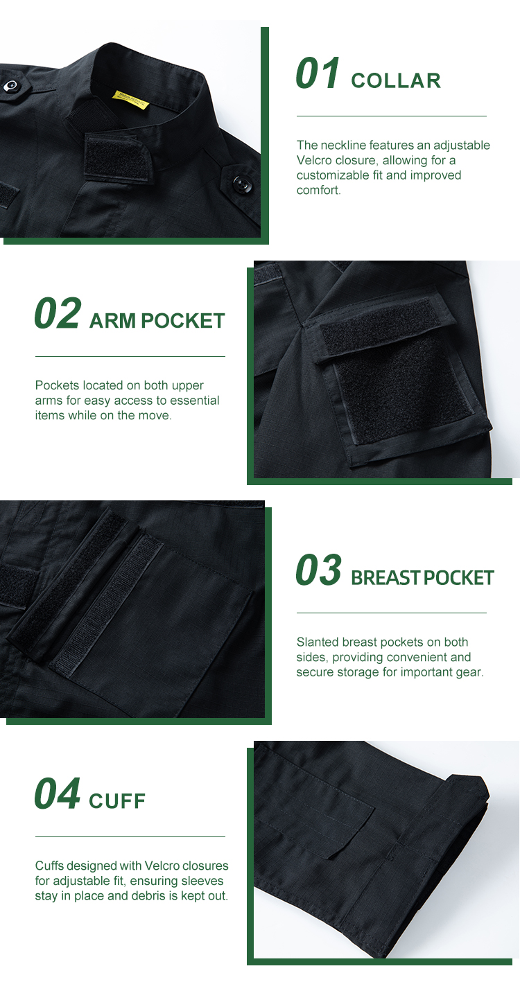 Black ACU Uniform,Black Combat Uniform, Black Tactical Uniform
