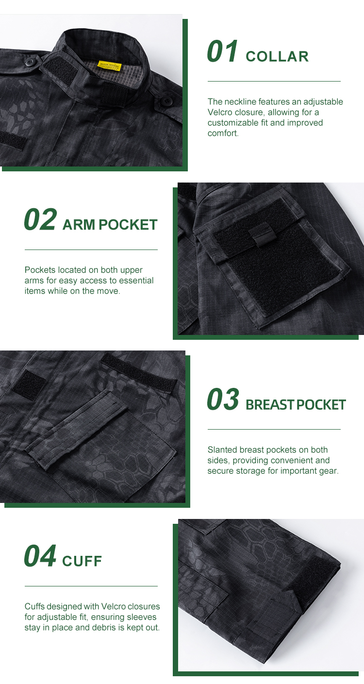 Black Python ACU Uniform,Black Python Combat Uniform, Black Python Tactical Uniform