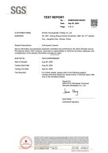 Alumina ceramics test report