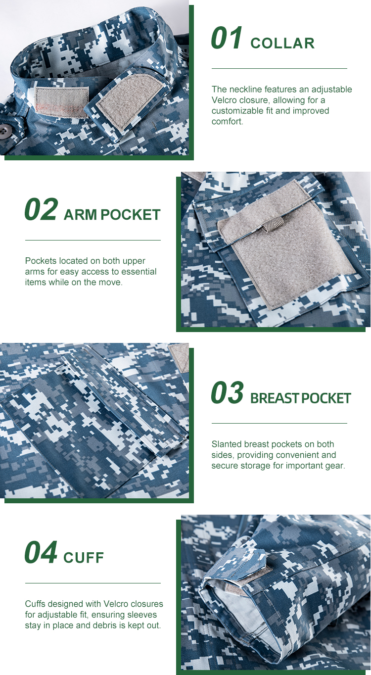 Custom Ocean Digital Camo Sateen ACU Combat Uniform