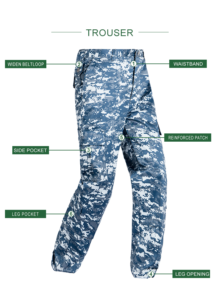 Custom Ocean Digital Camo Sateen ACU Combat Uniform