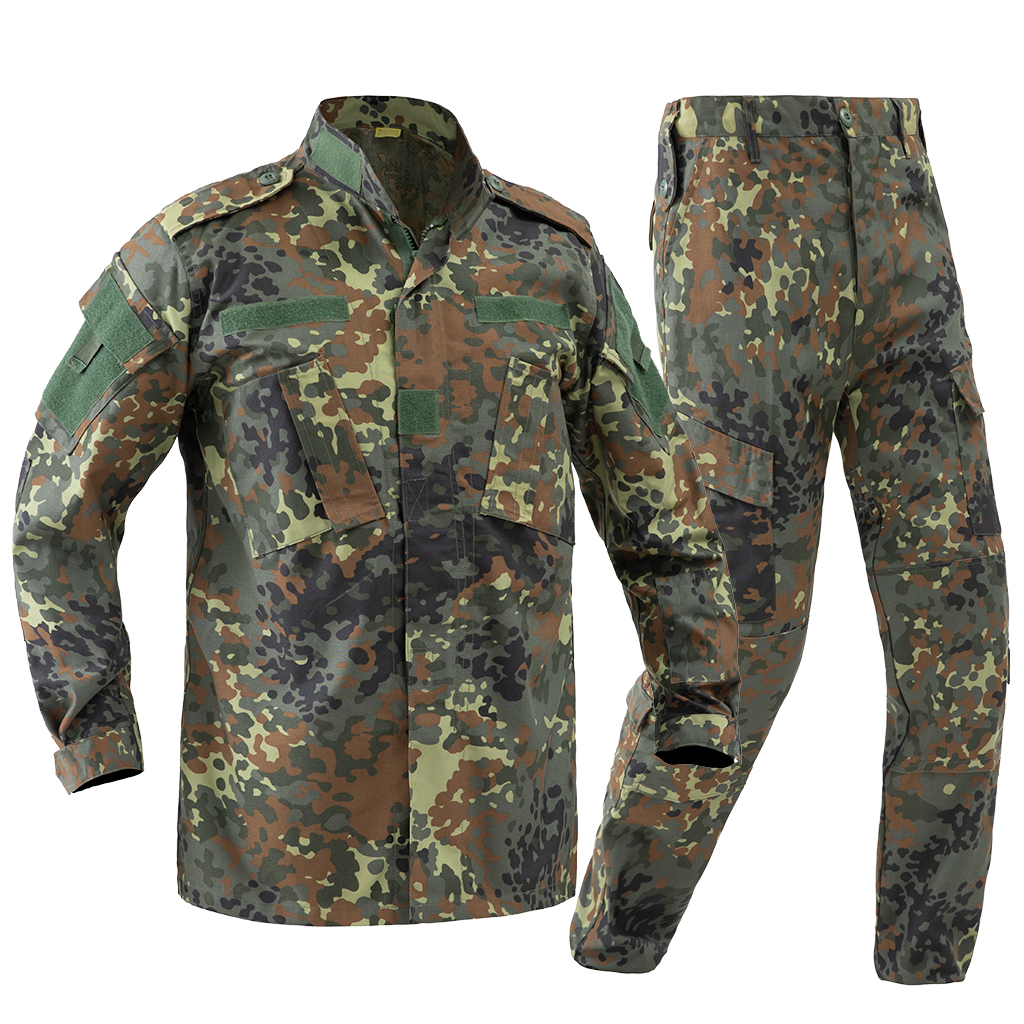 Flecktarn Camo ACU Uniform,DE Jungle Camo Combat Uniform, Flecktarn Tactical Uniform