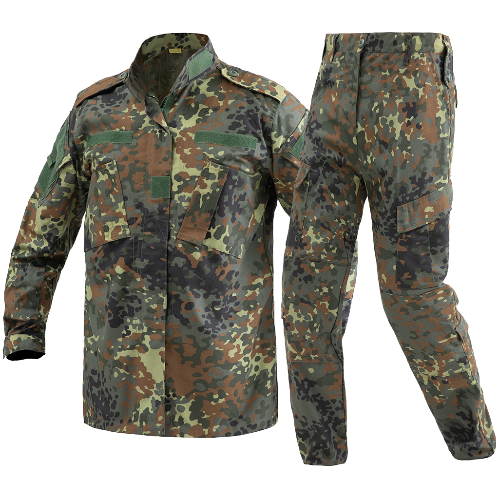 Flecktarn Camo ACU Uniform,DE Jungle Camo Combat Uniform, Flecktarn Tactical Uniform