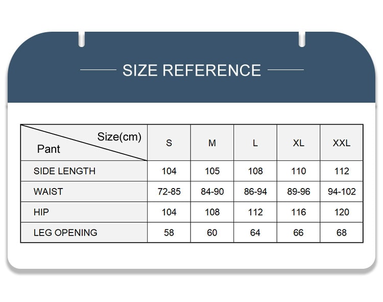 Size reference chart for the Thunderbolt Gen 2 tactical pants, with detailed measurements to assist procurement managers in placing accurate bulk uniform orders.