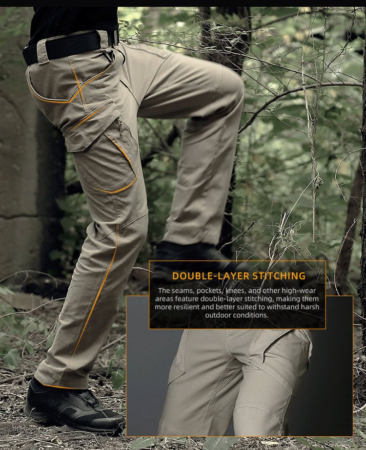 A detailed feature of the Onken IX9 lightweight tactical pants: the double-layer stitching along the seams, ensuring long-term durability for professional B2B use.