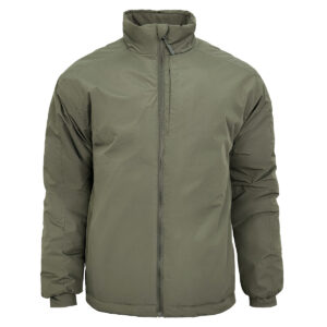 The Onken Gen 2 Thermal Reflective Tactical Parka in olive green, engineered for extreme cold weather protection for military tenders.
