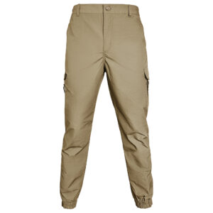 The Onken Tactical Jogger Pants in khaki, featuring fleece-lining and stretch fabric for autumn/winter use, available for B2B wholesale.