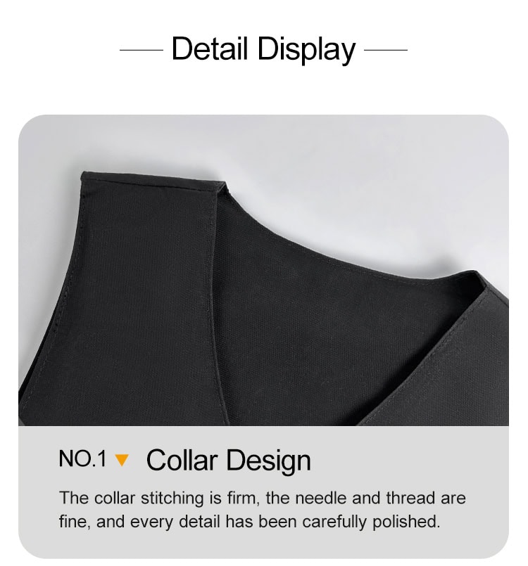 Detail of the covert stab proof vest's collar design, showing the firm stitching and high-quality fabric of the formal business waistcoat.
