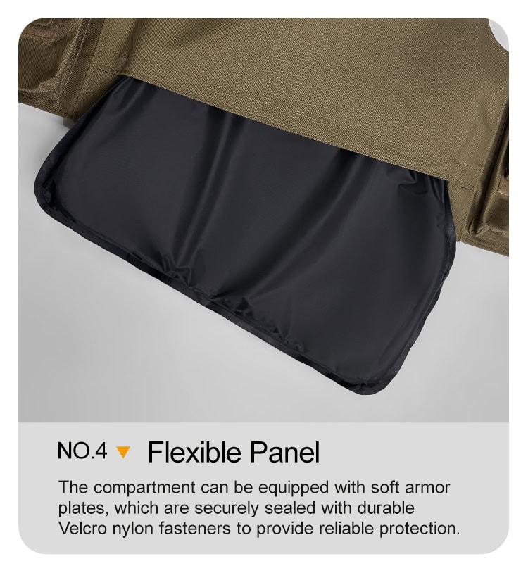 Detail showing the internal pocket of the First Responder Body Armor, which securely holds the NIJ IIIA flexible soft armor panel.