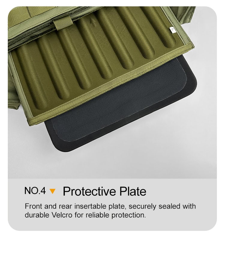 Detail showing the internal pocket of the 501 Quick Release Plate Carrier, designed to securely hold hard armor protective plates.