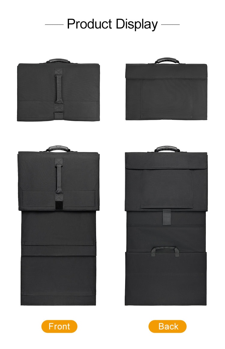 Product display collage of the Executive Ballistic Briefcase, showing front and back views in both folded and deployed configurations.