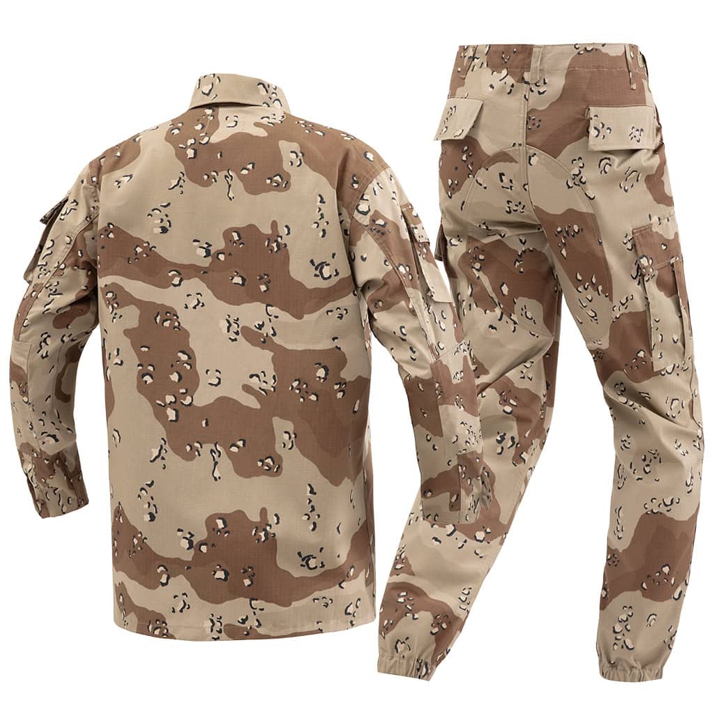 Rear view of the Desert Camo BDU, showing the reinforced seat and classic construction of the combat uniform.