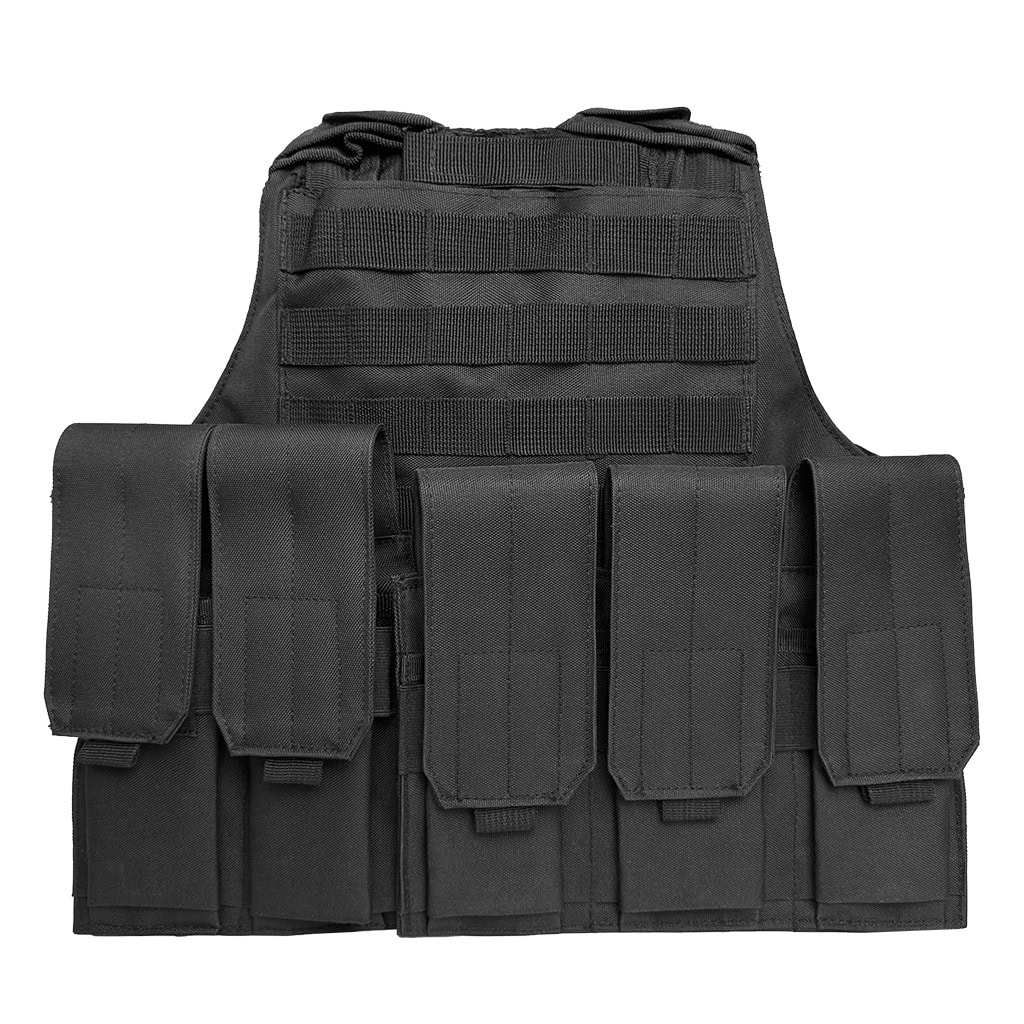 Rear view of the 6094 Modular Plate Carrier, showing the integrated triple magazine pouches and MOLLE back panel.