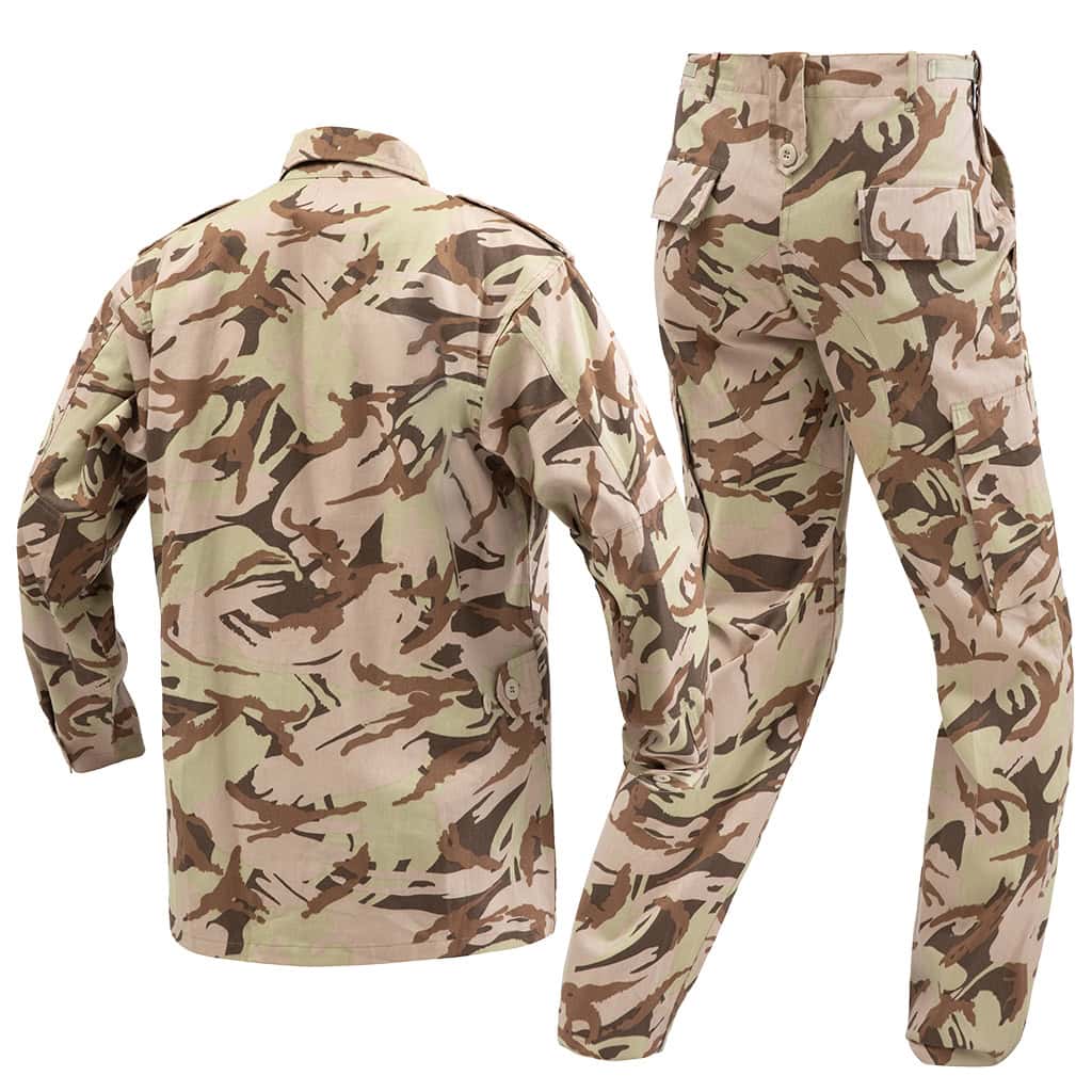 Rear view of the Sentinel Heavy-Duty Combat Uniform, showing the classic BDU construction and reinforced seat of the trousers.