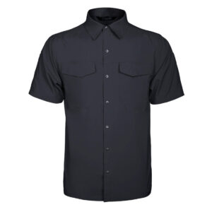 The WHCSJ "Sharp Edge" Breathable Tactical Shirt in black, an ideal uniform shirt for plainclothes police and event staff tenders.
