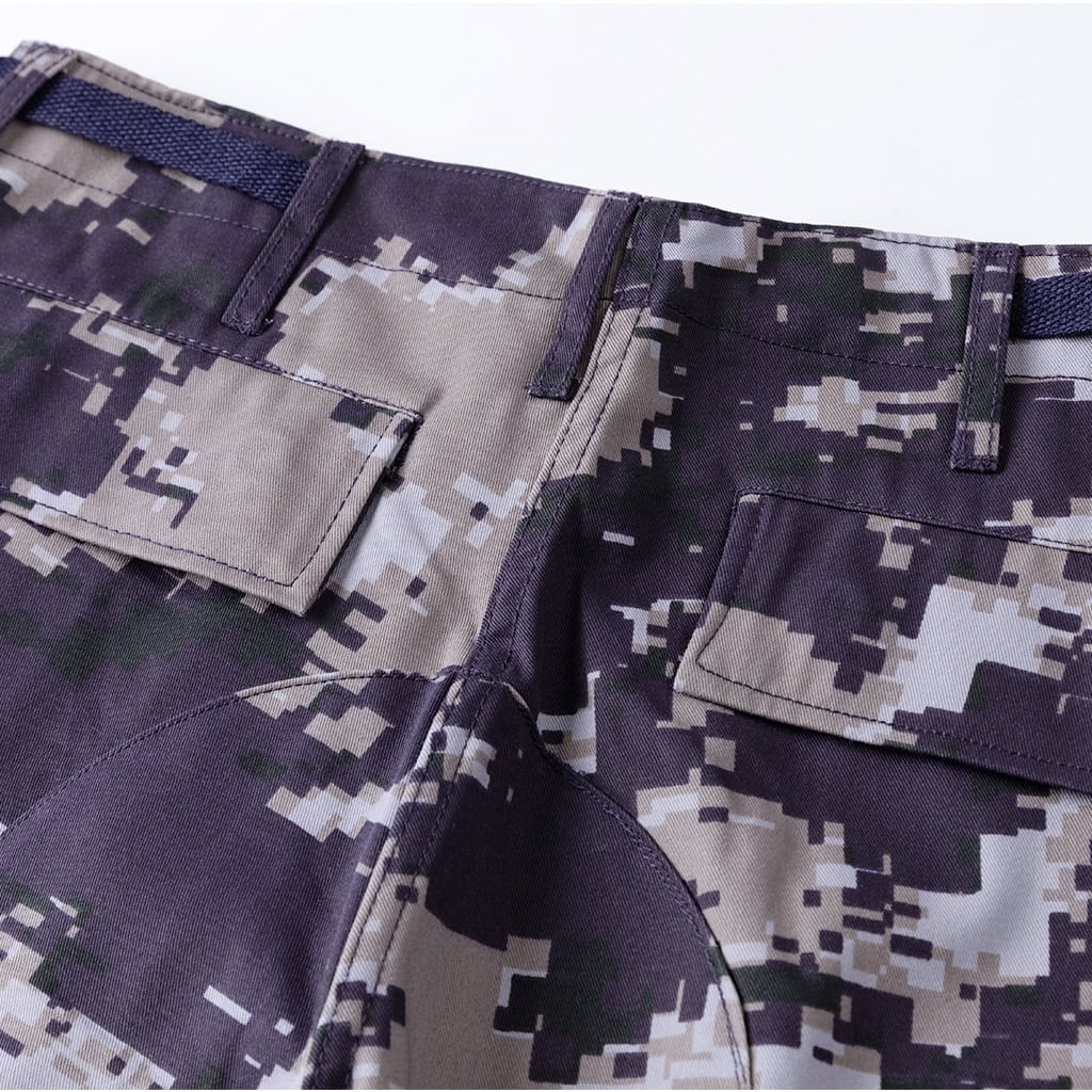 Close-up of the buttoned rear pocket on the Arid Digital Camo BDU trousers.