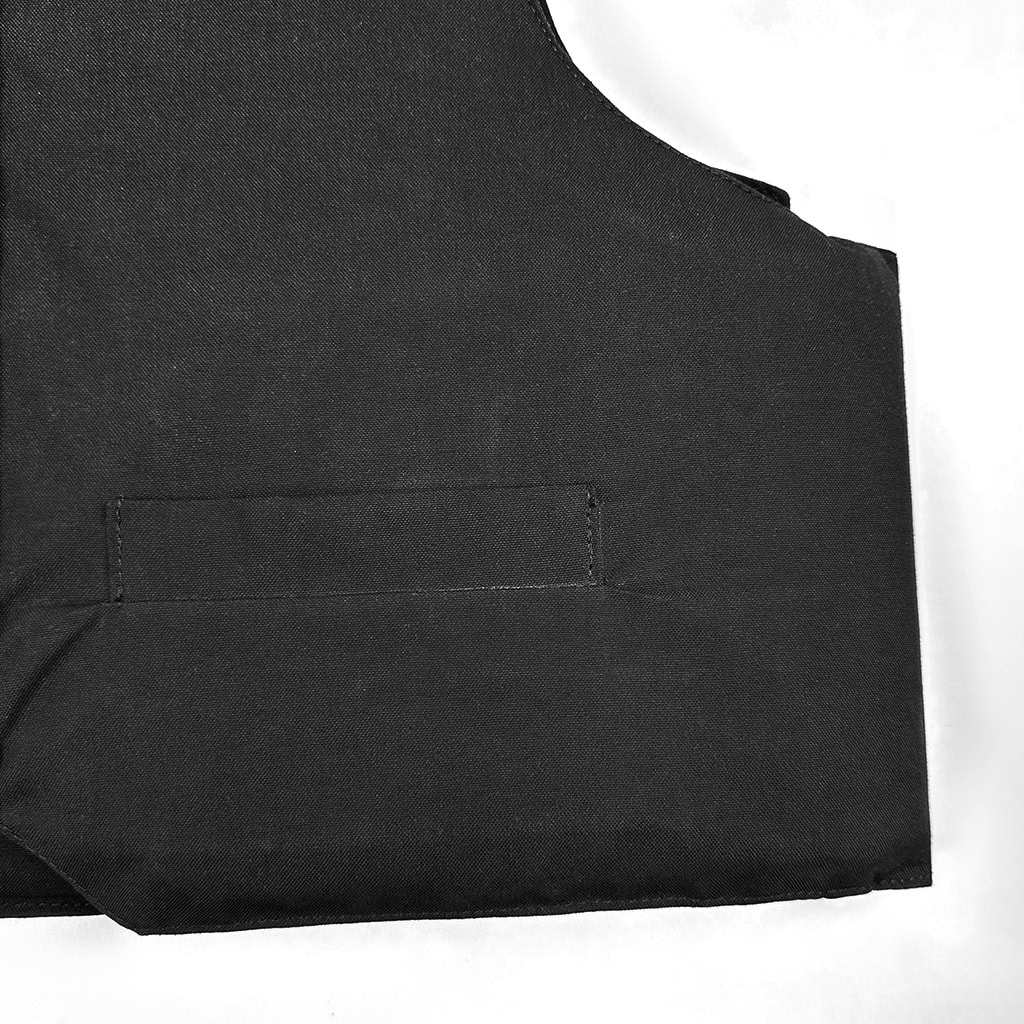 Covert protective business vest side seam construction detail