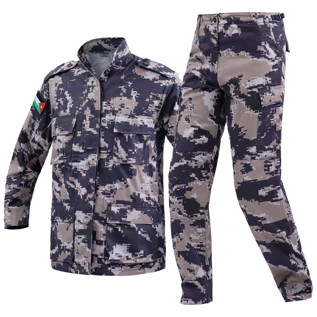 The WHCSJ Arid Digital Camo BDU, a mil-spec combat uniform for military and security forces in desert environments.