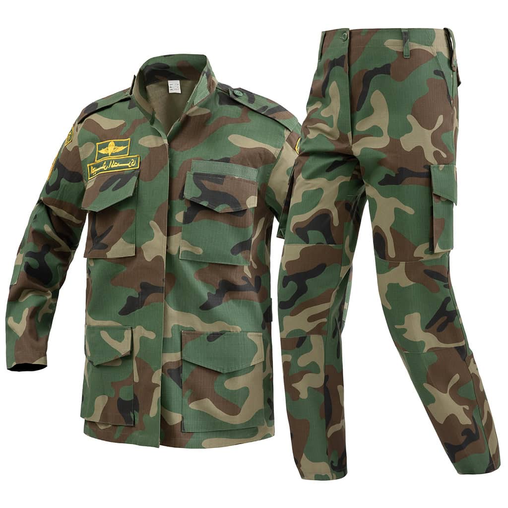 The WHCSJ "Nile" Jungle Camo BDU, a classic rip-stop combat uniform for military and security forces in tropical environments.