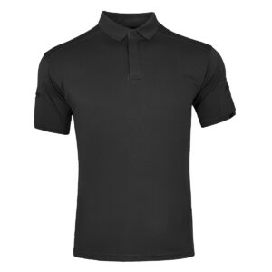 The WHCSJ CMAX Moisture-Wicking Tactical Polo in black, ideal for corporate security, police, and event staff uniform tenders.