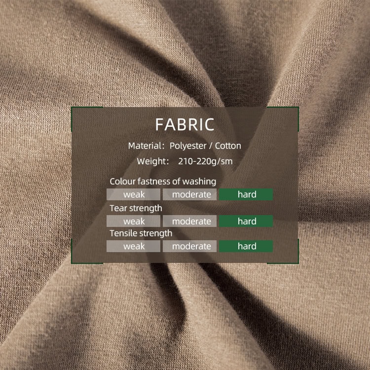 Infographic of the custom fabric for the jungle digital long sleeve combat shirt, showing material, weight, and hard ratings for strength.