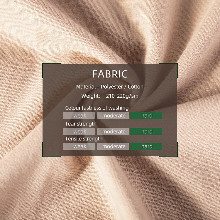 Infographic of the custom fabric for the digital desert long sleeve combat shirt, showing material, weight, and hard ratings for strength.