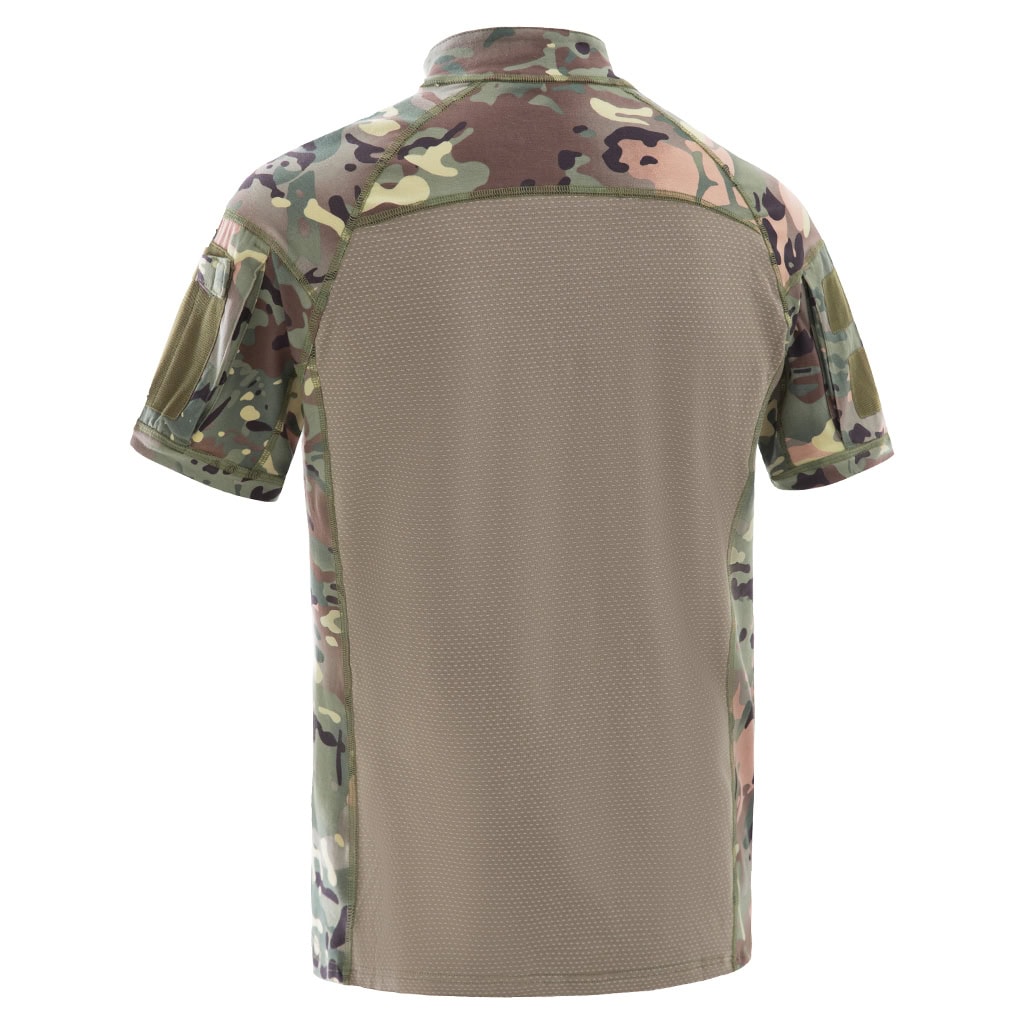 Back view of the custom CP camo G4 short sleeve combat shirt, showing the full breathable mesh panel for superior ventilation.