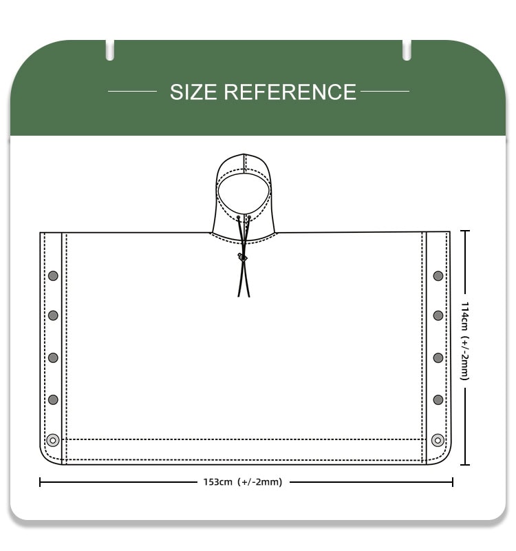 Full size reference chart with dimensions for the custom Philippine jungle camo military poncho.