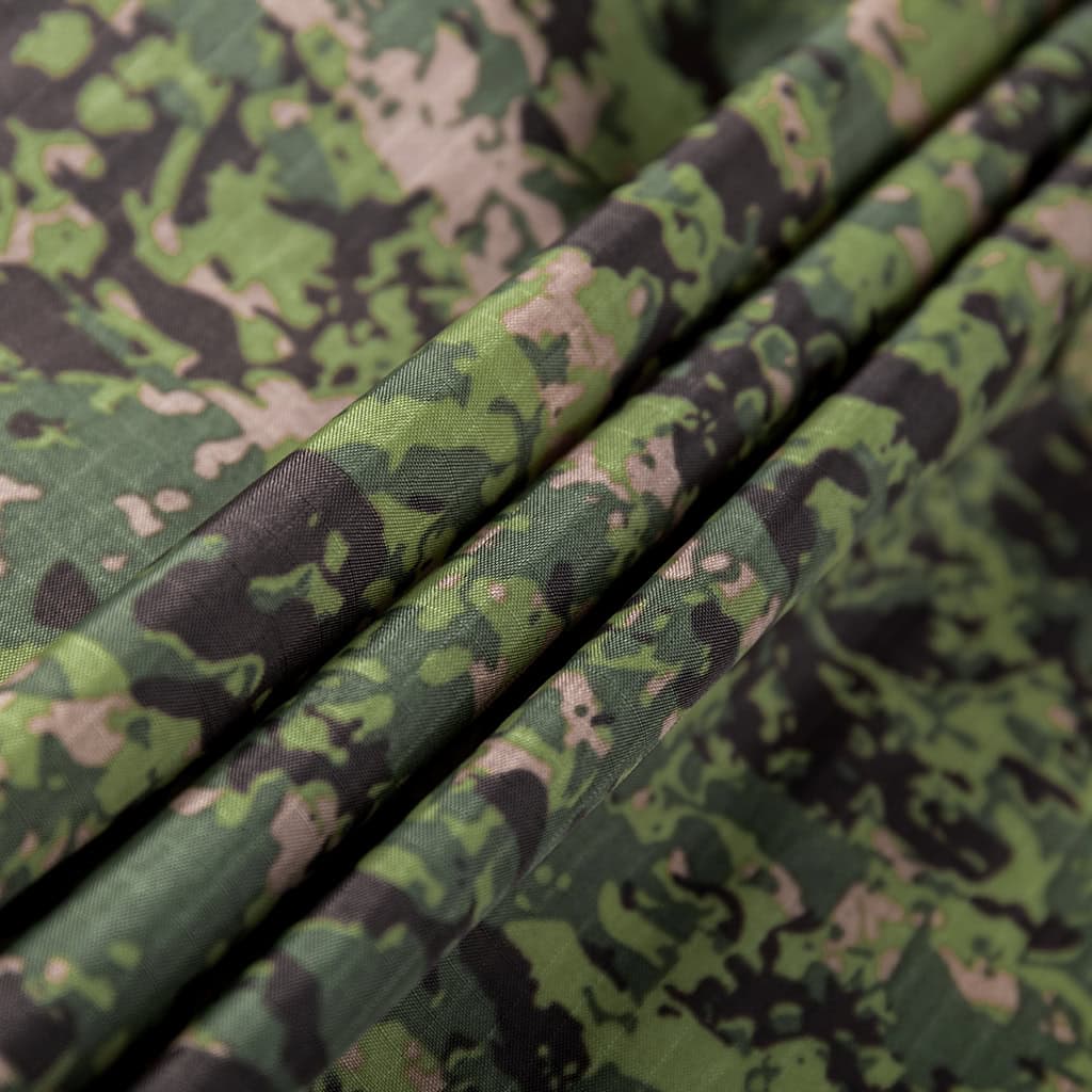 Close-up of the waterproof, PU-coated 100% Nylon fabric in authentic Philippine jungle camouflage.
