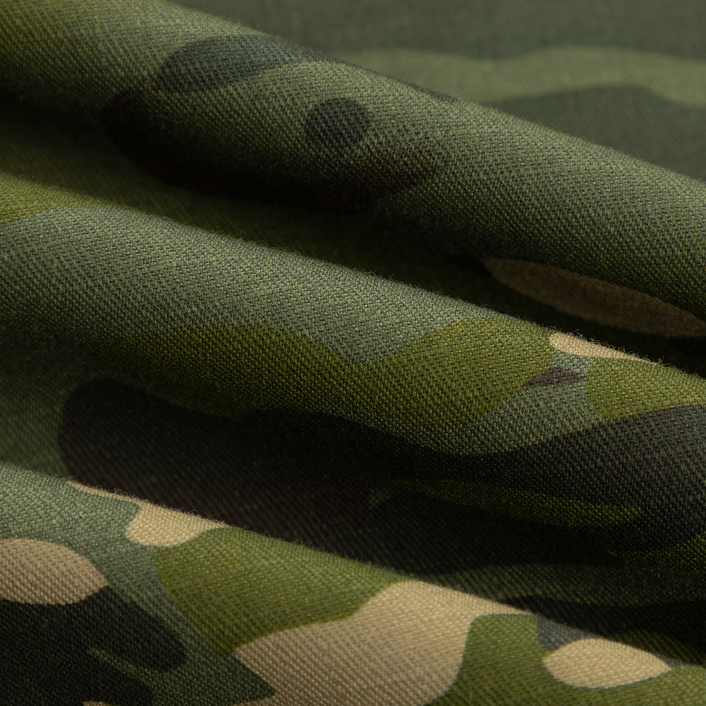 Custom combat uniform ripstop camouflage fabric close-up