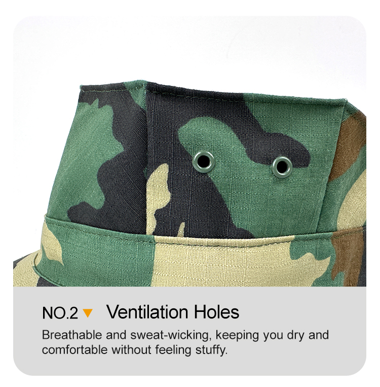 Custom octagonal cap side panel and stitching detail
