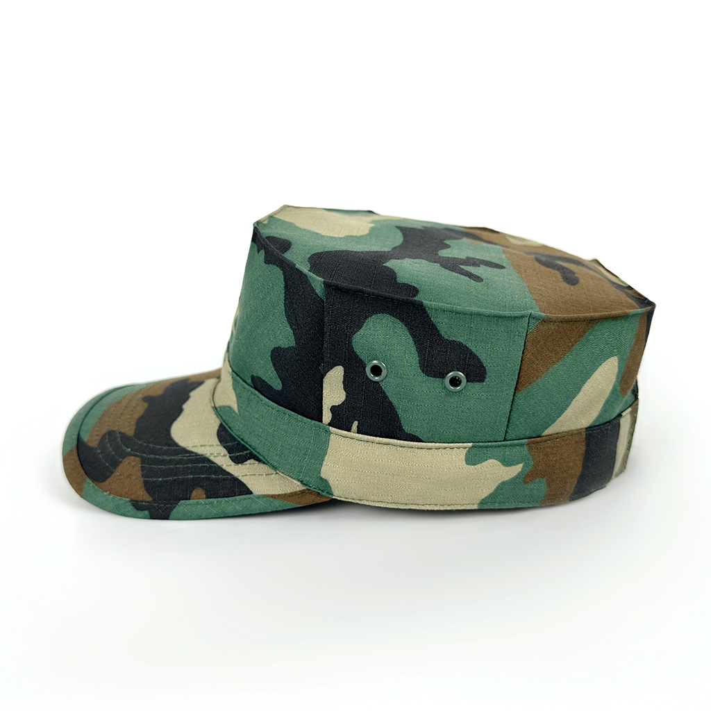 Jungle camouflage octagonal cap side profile
