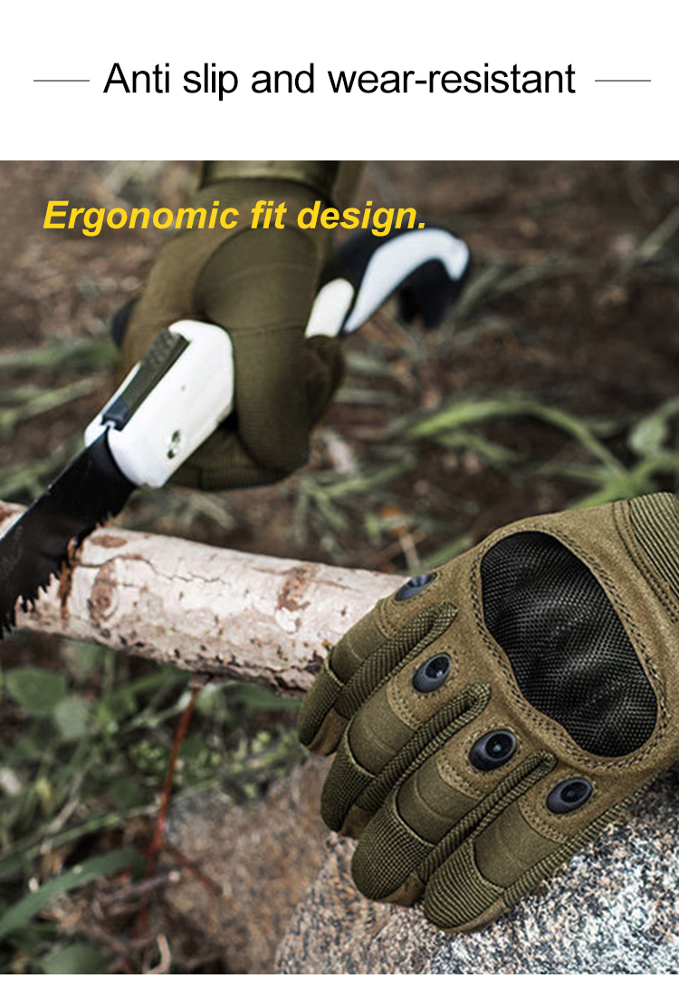 Carbon fiber style tactical gloves anti-slip and wear-resistant ergonomic outdoor grip detail