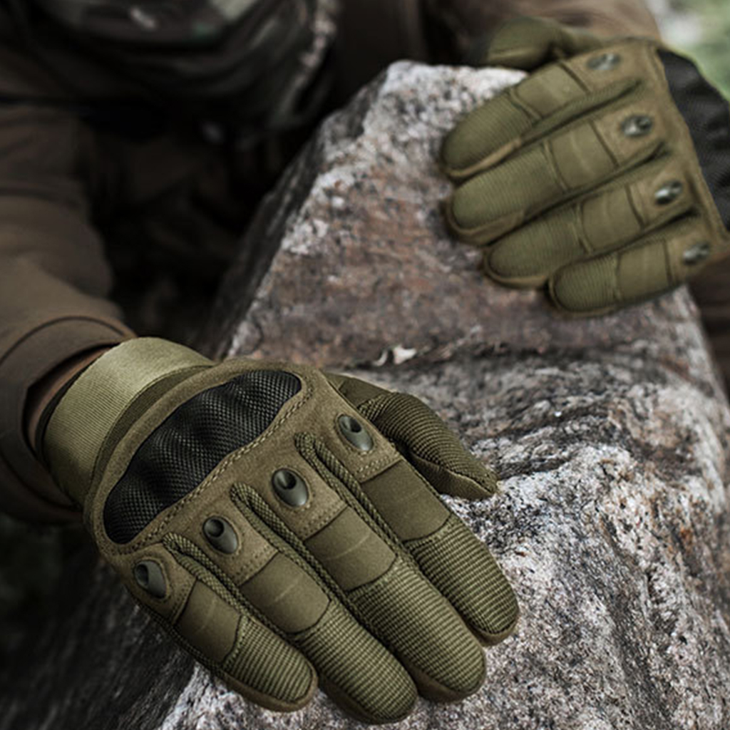 Full finger carbon fiber style tactical gloves outdoor rock grip field use