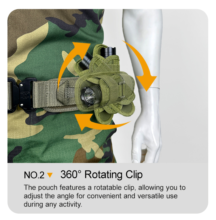 Custom flashlight holder closure and retention detail