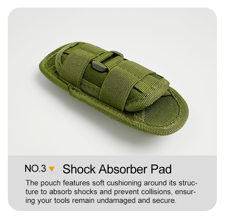 Flashlight pouch belt loop MOLLE and attachment detail