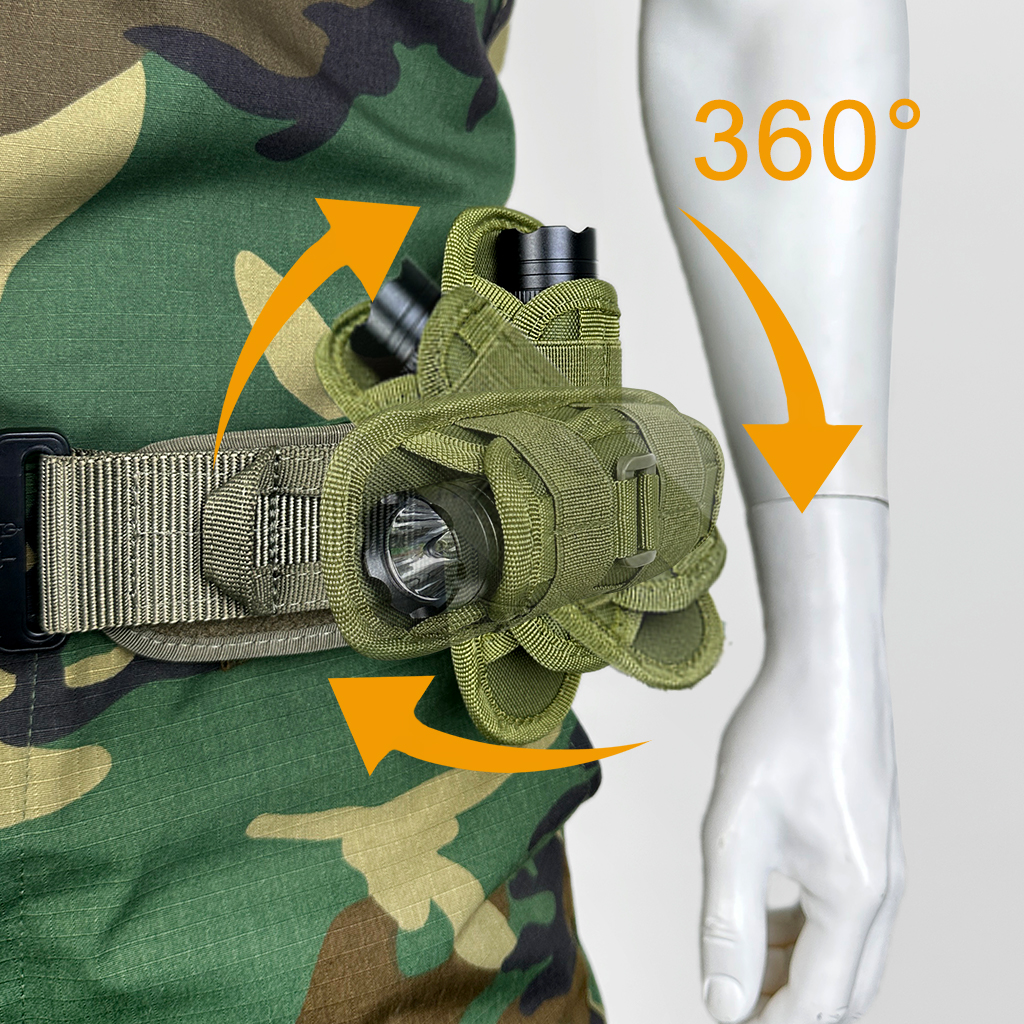 Tactical flashlight pouch side profile