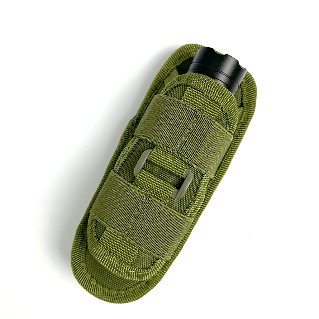 Military flashlight pouch MOLLE attachment view