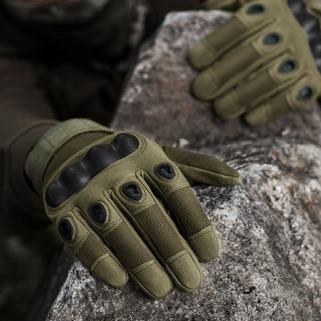 Hard knuckle tactical gloves training and patrol equipment use