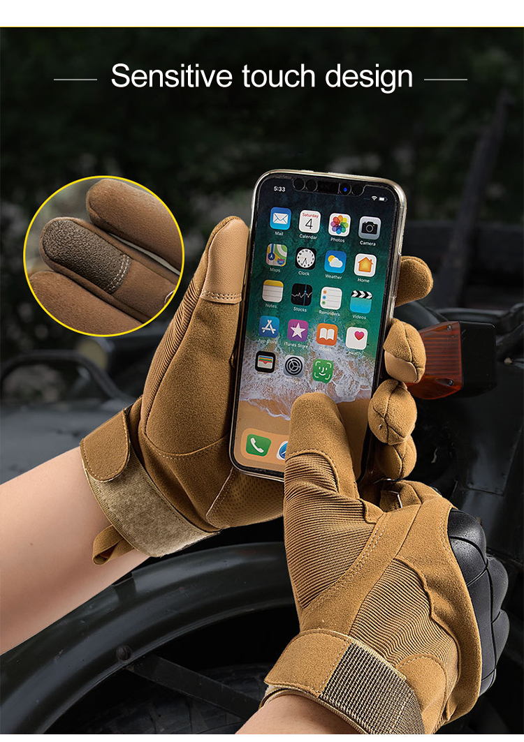 Custom tactical gloves sensitive touch design touchscreen use detail