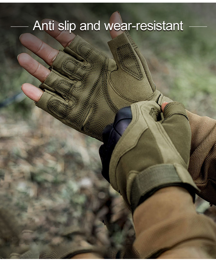 Hard knuckle tactical gloves anti-slip and wear-resistant palm detail