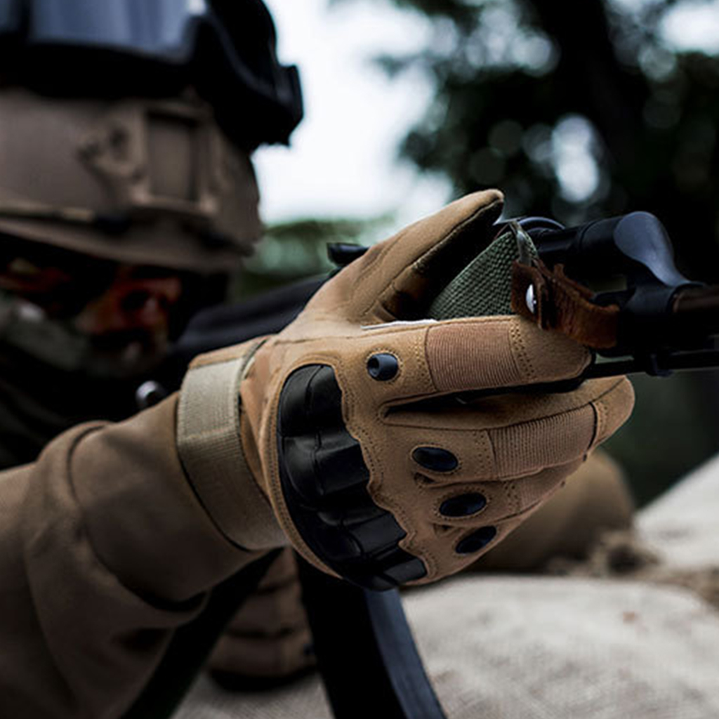 Hard knuckle tactical glove set full finger color display