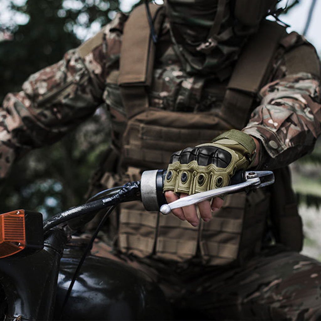 Custom hard knuckle tactical gloves green product angle and color options
