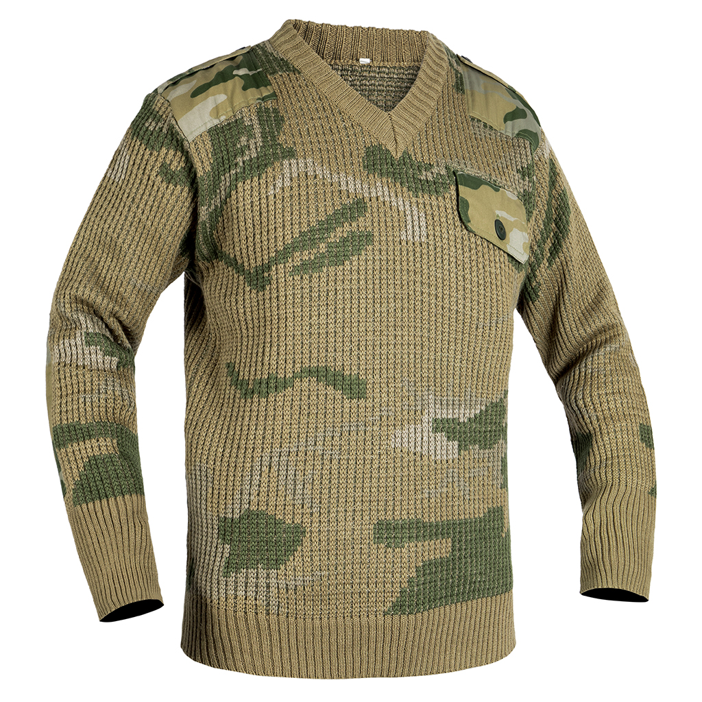 Custom military camouflage sweater front product view