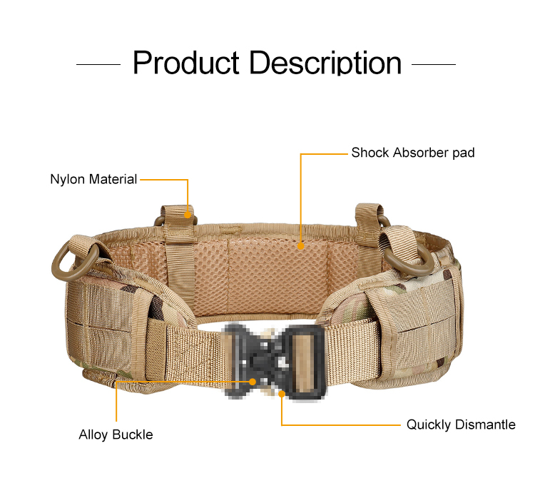Custom MOLLE tactical battle belt product details