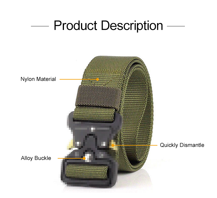 Custom quick release tactical belt product description