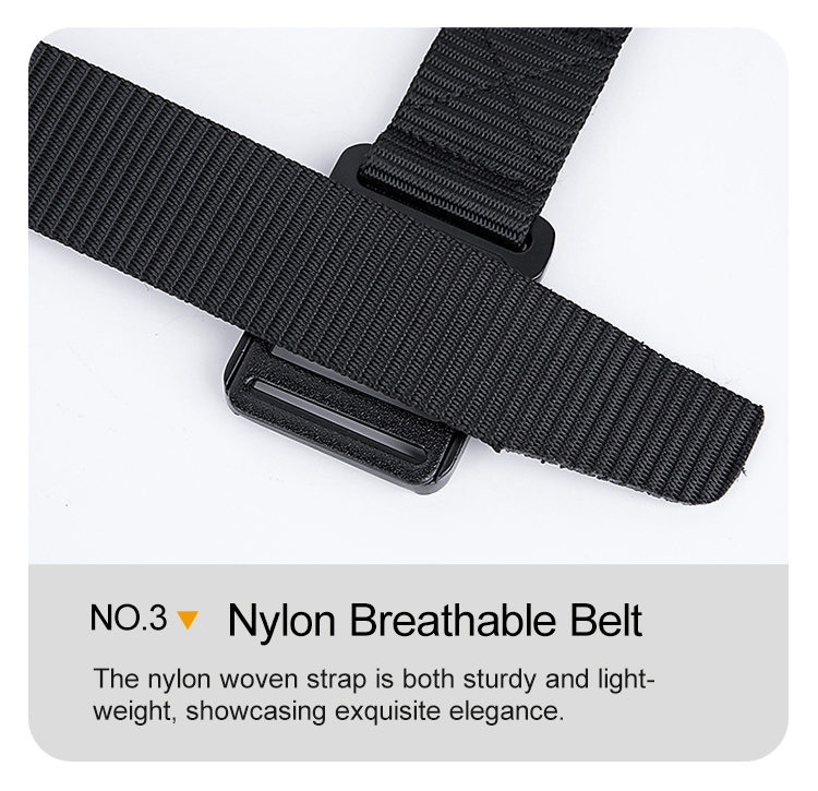 Nylon tactical belt breathable woven webbing detail