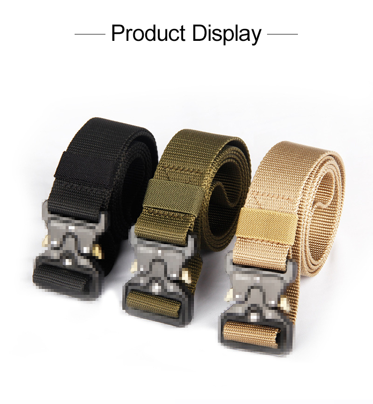 Quick release tactical belt color display
