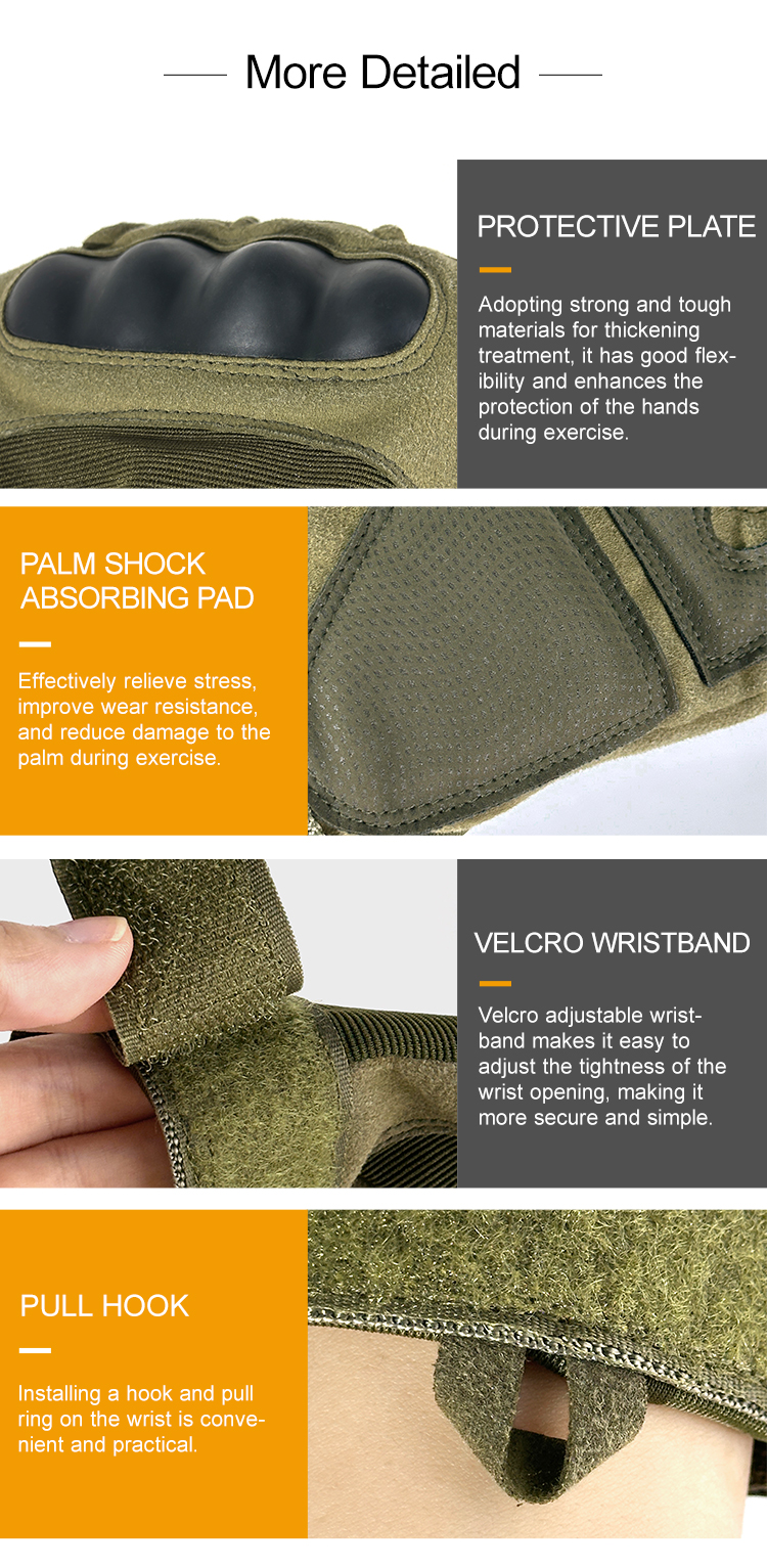Custom hard knuckle tactical gloves Type B material and construction details