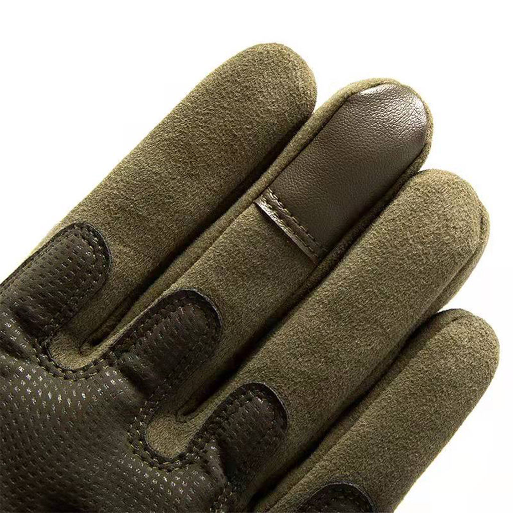 Custom tactical gloves fiber leather palm reinforcement detail